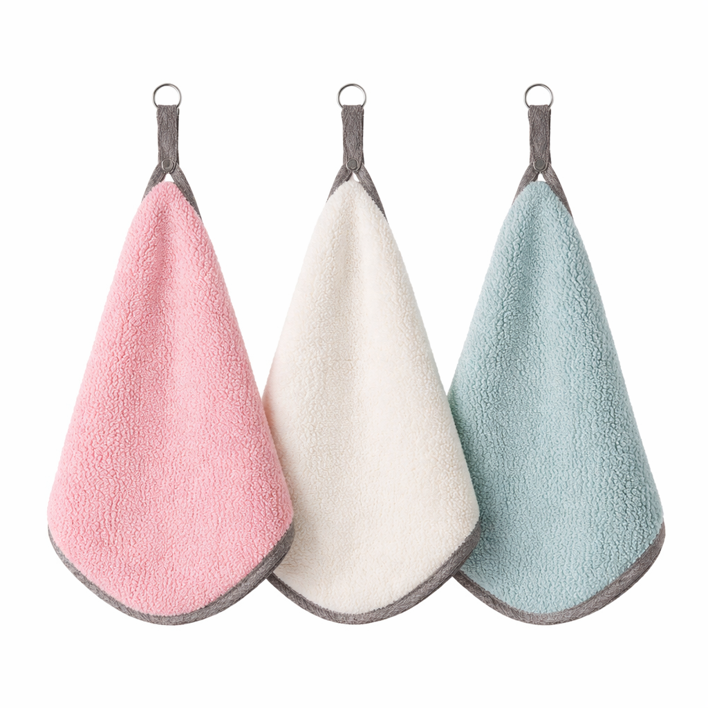 3PCS Kitchen Towel Set – Ultra-Soft Hanging Dish Towels (Assorted Colors)